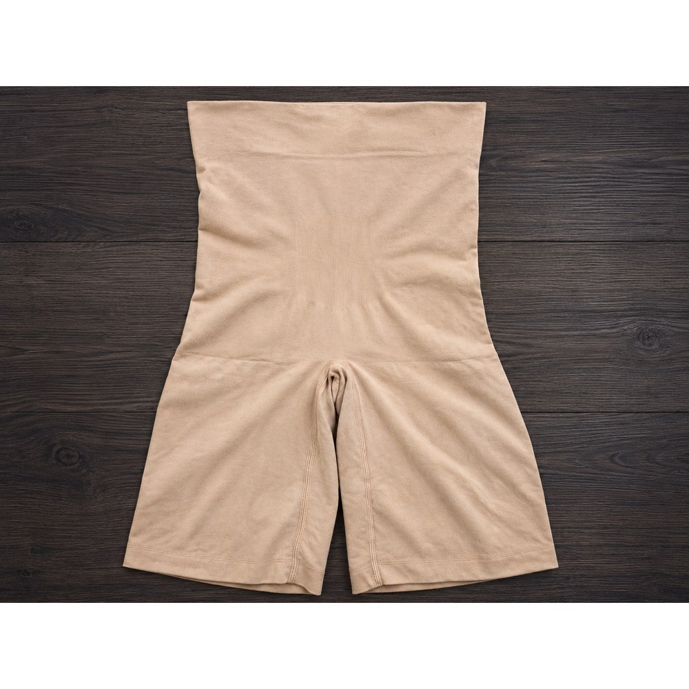 SPANX Women's Shapewear XL Nude Beige High-Waist Mid-Thigh Shorts Body Shaper